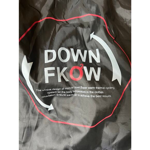 Down Fkow Blue Hooded Winter Ski Jacket 3XL (Fits Smaller) - Picture 12 of 13